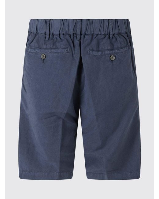 Myths Blue Linen Drawstring Shorts for men