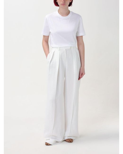 Pantalone in viscosa e lino di Brunello Cucinelli in White