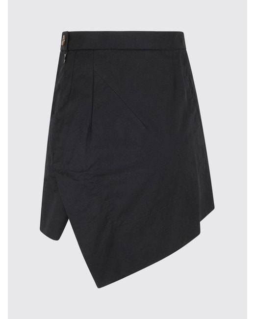 Vivienne Westwood Blue High-Waisted Asymmetrical Slim Fit Stretch-Cotton Mini Skirt