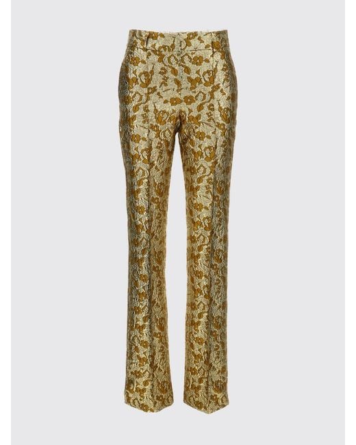 Des Phemmes Natural Abstract Jacquard Straight-Leg Trousers