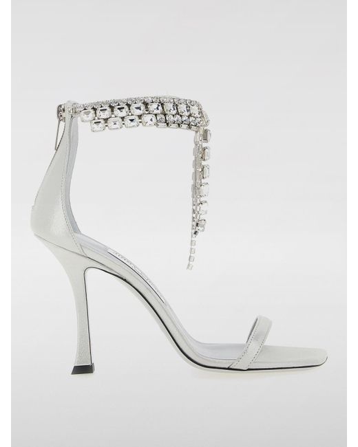 Jimmy Choo White Flache Sandalen Damen