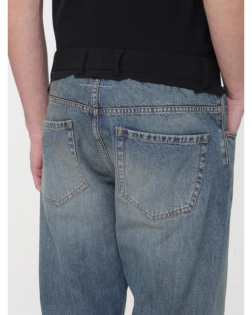 MM6 by Maison Margiela Blue Denim Flared Trousers for men