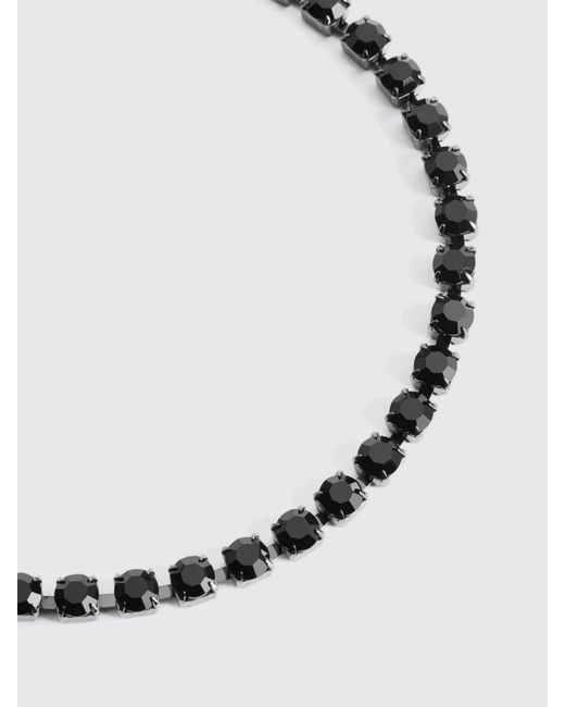 DSquared² White Brass Necklace With Crystals for men