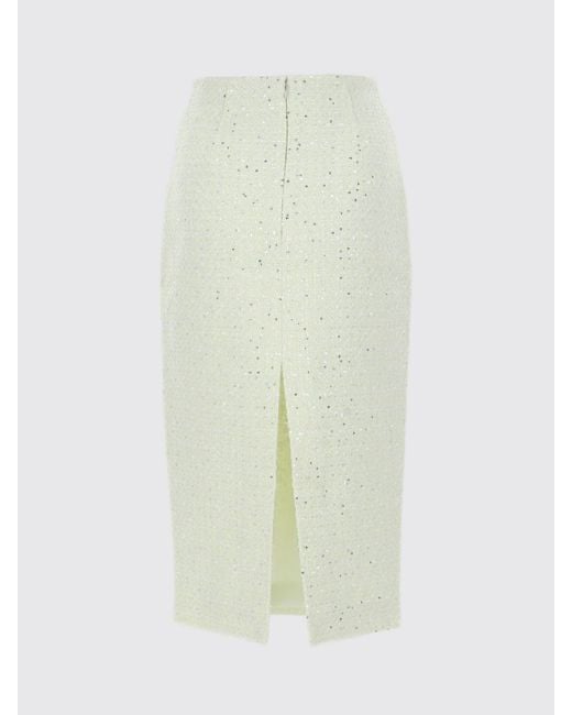 Self-Portrait Green High-Waisted Tweed Midi Pencil Skirt With Sequins