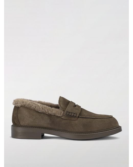 Doucal's Brown Suede And Fur Loafers