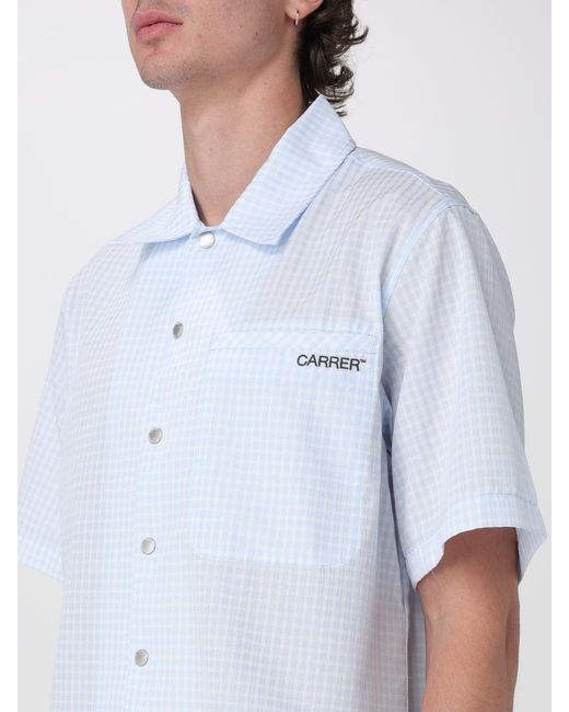 Carrera White Short-Sleeve Cotton Bowling Shirt With Patch Pocket for men