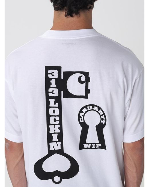 Carhartt White Printed Organic Cotton Jersey T-Shirt for men