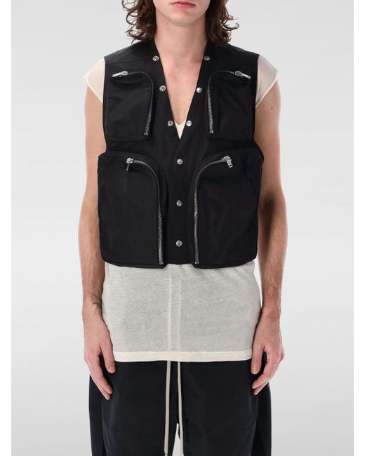 Rick Owens Black Cotton Vest for men