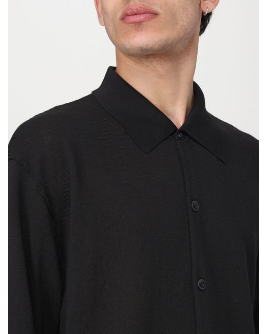 Camicia in cotone a maglia fine di Lemaire in Black da Uomo