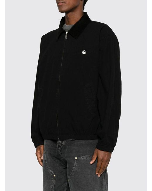 Carhartt Black Madison Relaxed Fit Cotton Jacket With Zip Closure for men