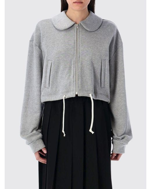 Felpa Crop Con Collo di Comme des Garçons in Gray