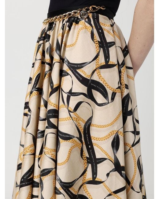 Elisabetta Franchi White Printed Cotton Skirt