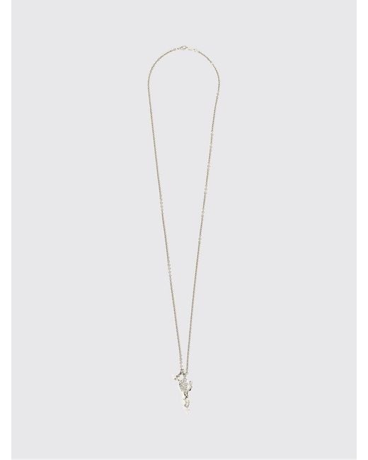 Vivienne Westwood White Chrome-Plated Brass Pendant Necklace