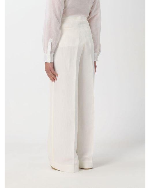 Pantalone in viscosa e lino di Fabiana Filippi in White