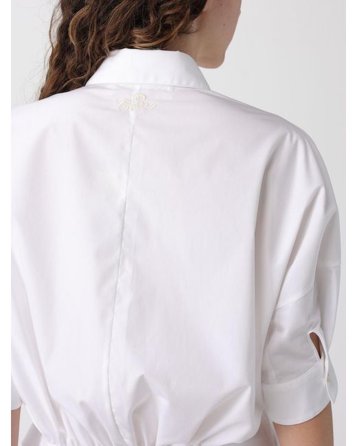 Marni White Cotton Crop Shirt