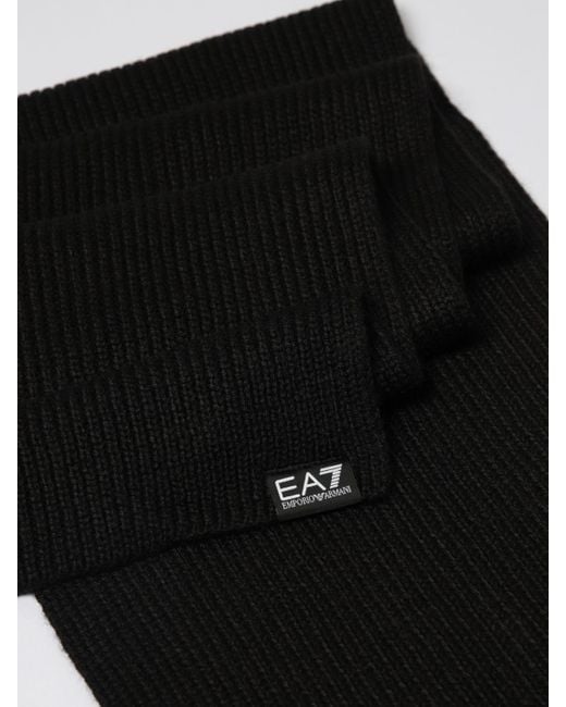 EA7 Black Scarf for men