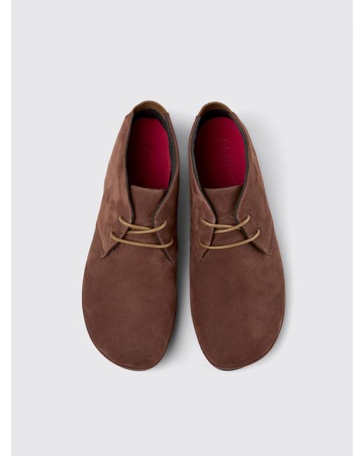 Camper Brown Flat Ankle Boots