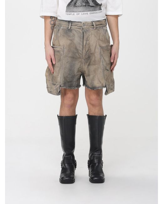 Rick Owens Natural Stefan Cotton Shorts for men