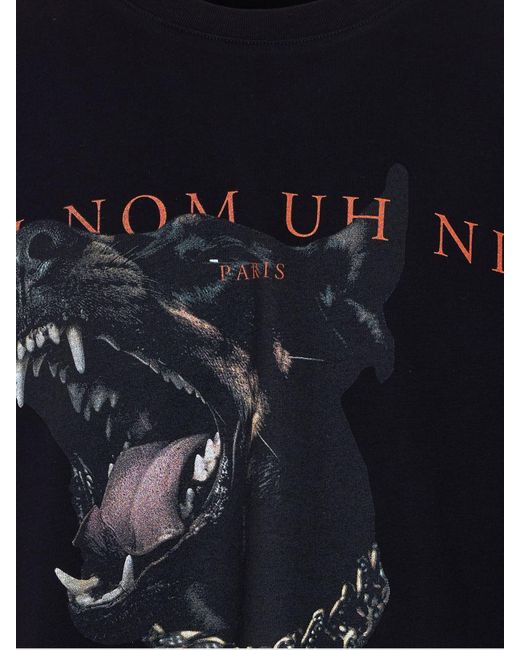 Ih Nom Uh Nit Black Printed Cotton T-Shirt for men