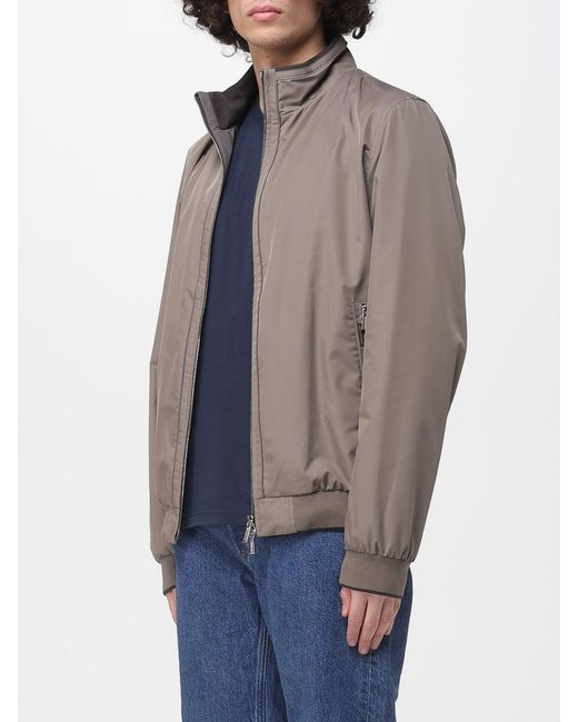 Moorer Gray Polyester Bomber Jacket for men