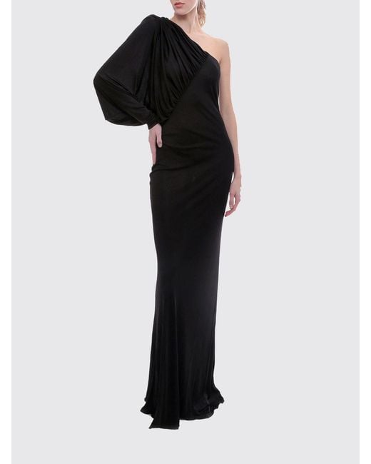 Saint Laurent Black One-Shoulder Long Evening Gown