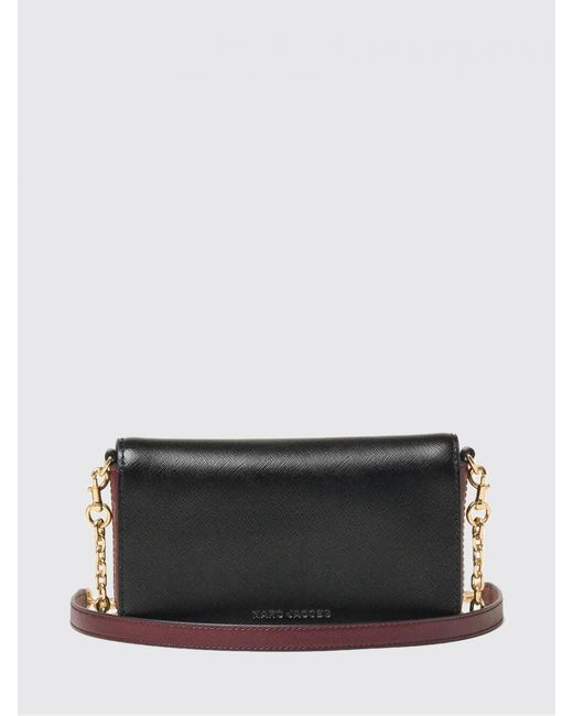Marc Jacobs Black The Snapshot Leather Crossbody Bag With Double J Logo