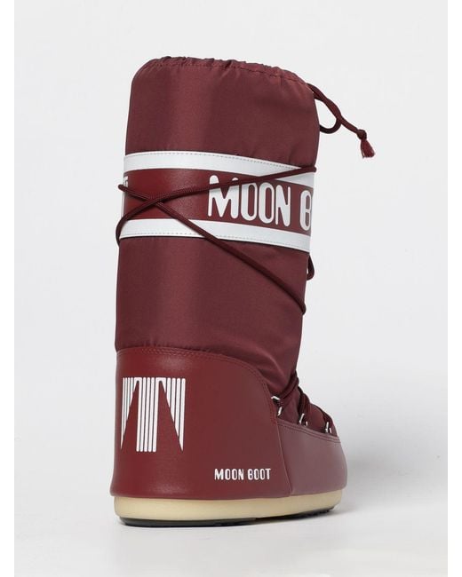 Moon Boot Red Flat Ankle Boot