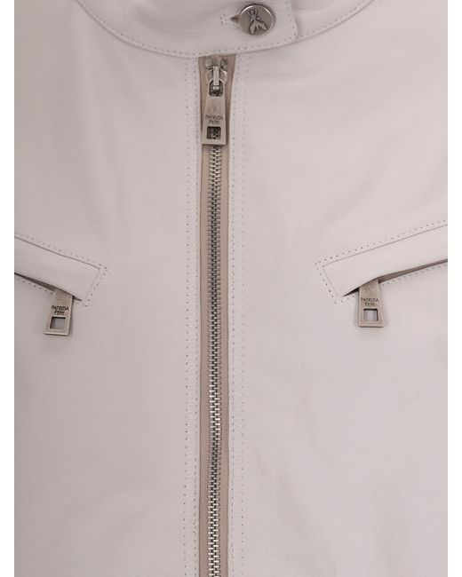 Patrizia Pepe Blue Leather Biker Jacket