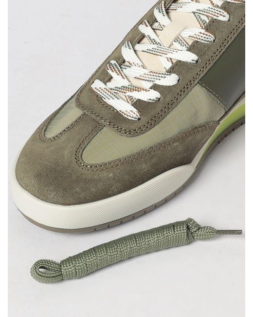 Paul Smith Green Dover Bicolor Leather And Nylon Sneakers With Logo for men