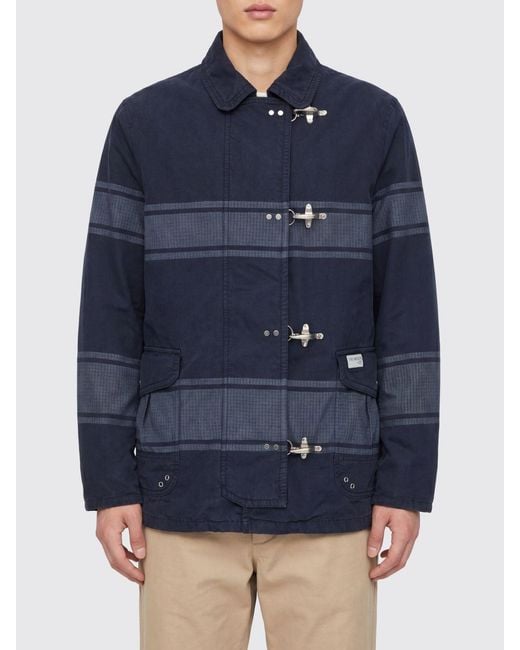 Fay Blue Striped Cotton Jacket for men