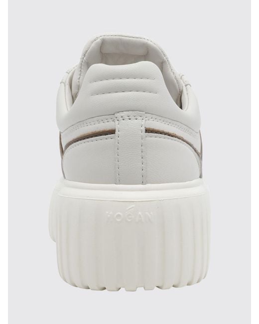 Hogan White H-Stripes Smooth Leather Platform Trainers