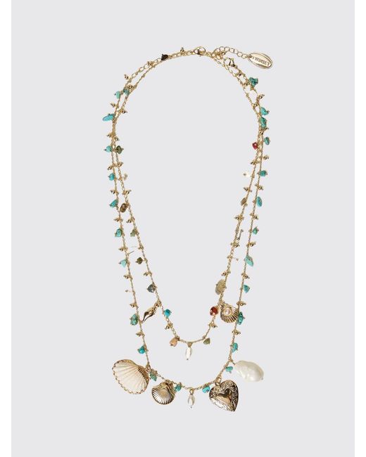 Twinset White Multi-Strand Necklace With Pearls And Shells