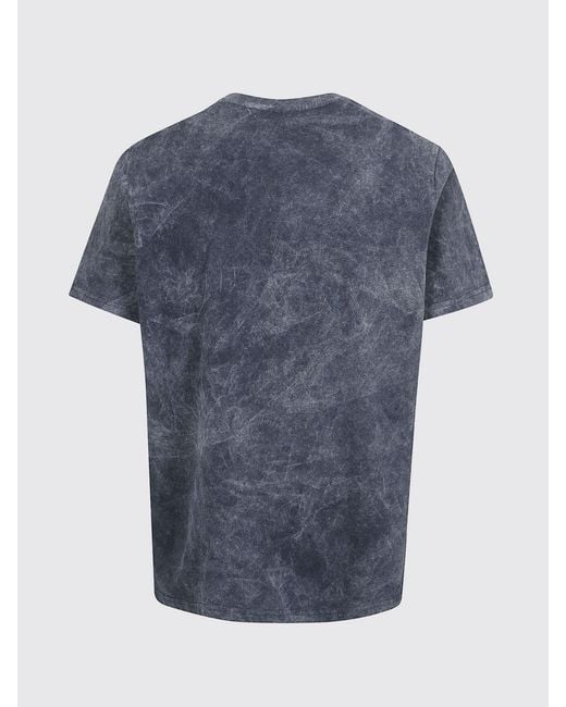 Aspesi Blue Cotton T-Shirt With Slogan for men