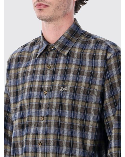 ERL Gray Check Cotton Blend Shirt for men