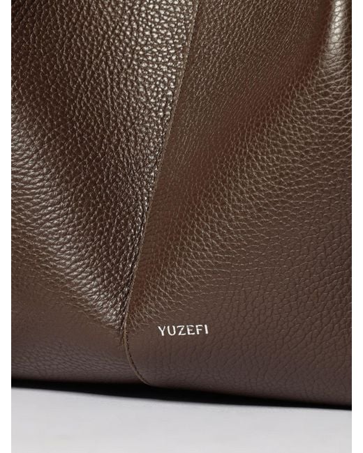 Yuzefi Brown Large Mochi Hammered Leather Bag