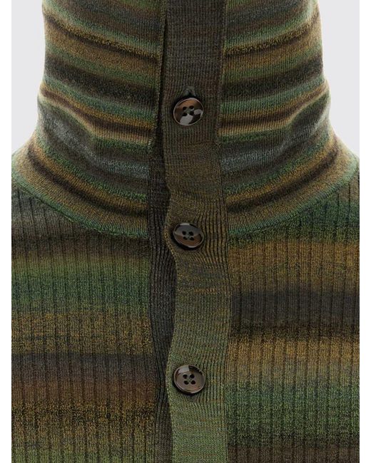 Dolce & Gabbana Gray Dolce &Amp Gabbana Slim Fit Striped Ribbed Wool Cardigan for men