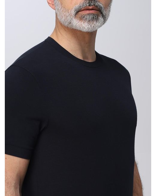 Giorgio Armani Black Viscose Blend T-Shirt for men