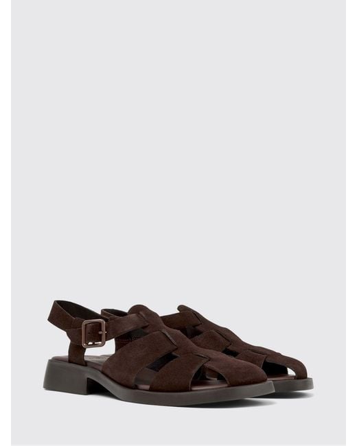 Camper Brown Dana Suede Sandals