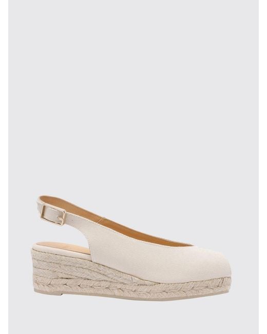 Castaner Natural Dosalia Mid-Wedge Canvas Sandals With Open Toe And Ankle Strap