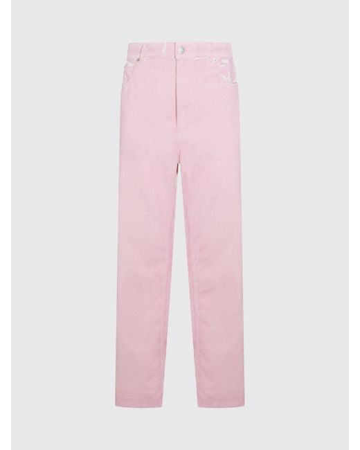 Marni Pink Straight Cotton Denim Trousers