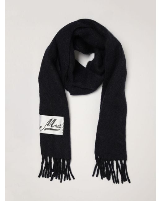Marni Black Brushed Wool Scarf for men