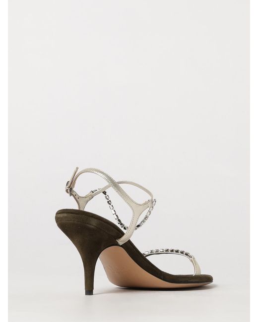 Chloé Natural ChloÉ Crystal-Embellished Lambskin Leather Sandals With Stiletto Heel