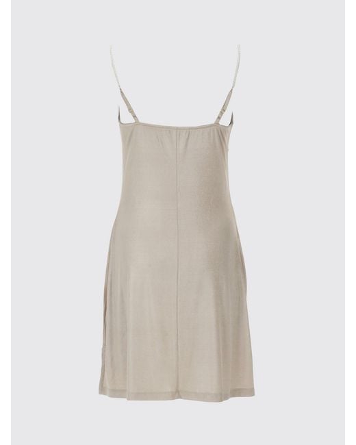 Versace Jeans Couture Natural Draped Asymmetrical Jersey Mini Dress For Evenings