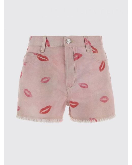 Isabel Marant Pink Printed Denim Shorts