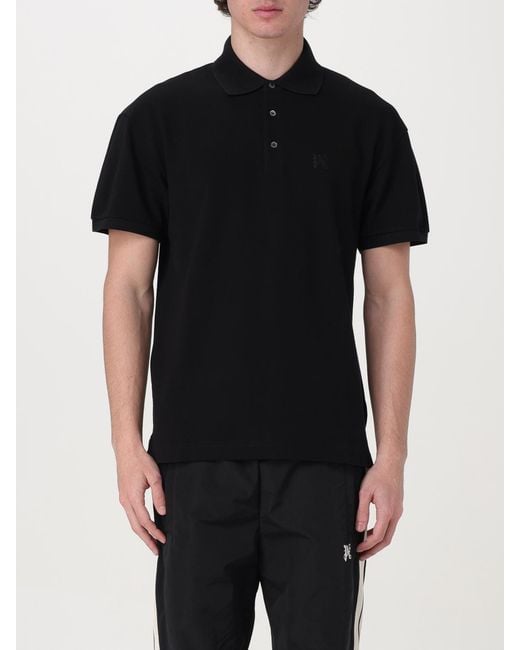Palm Angels Black Classic Pique Polo Shirt for men