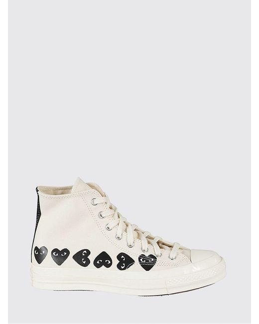 COMME DES GARÇONS PLAY Natural Cotton Canvas Sneakers for men