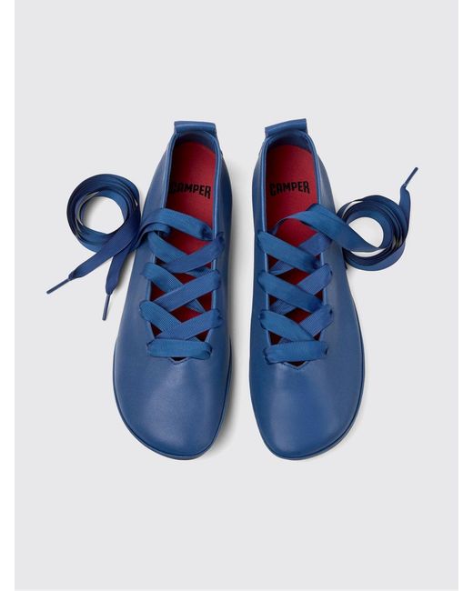 Camper Blue Right Nina Leather Ballerina