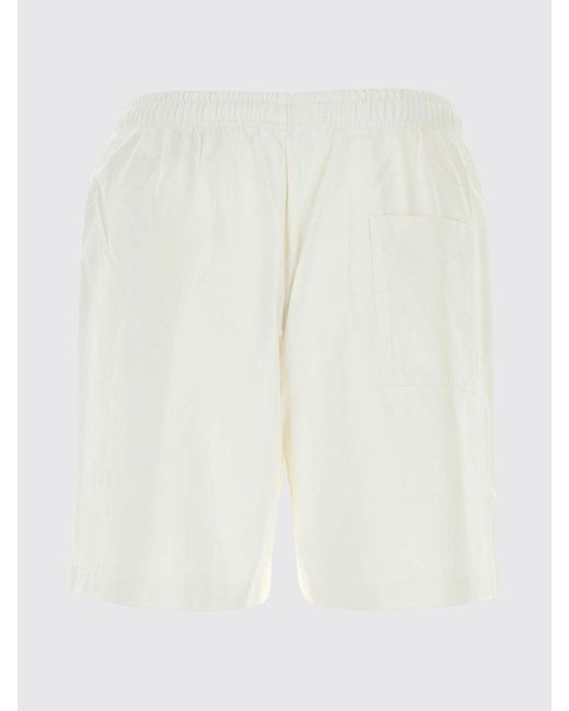 Sporty & Rich White Sporty &Amp Rich Cotton Sport Shorts With Elasticated Waist And Logo for men