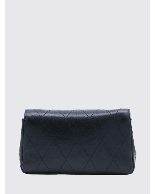 Tory Burch Blue Charlie Quilted Leather Mini Crossbody Bag With Double T Logo