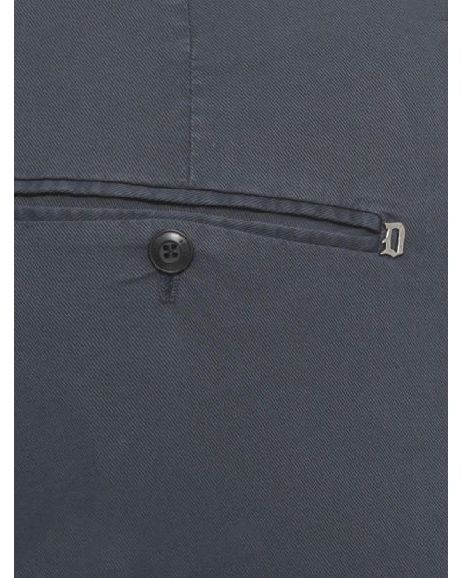 Dondup Blue Stretch Cotton Chino Pants for men
